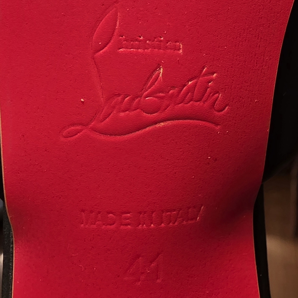 Miss Z Christian Louboutin Black Peep-Toe Heels - Picture 4 of 5